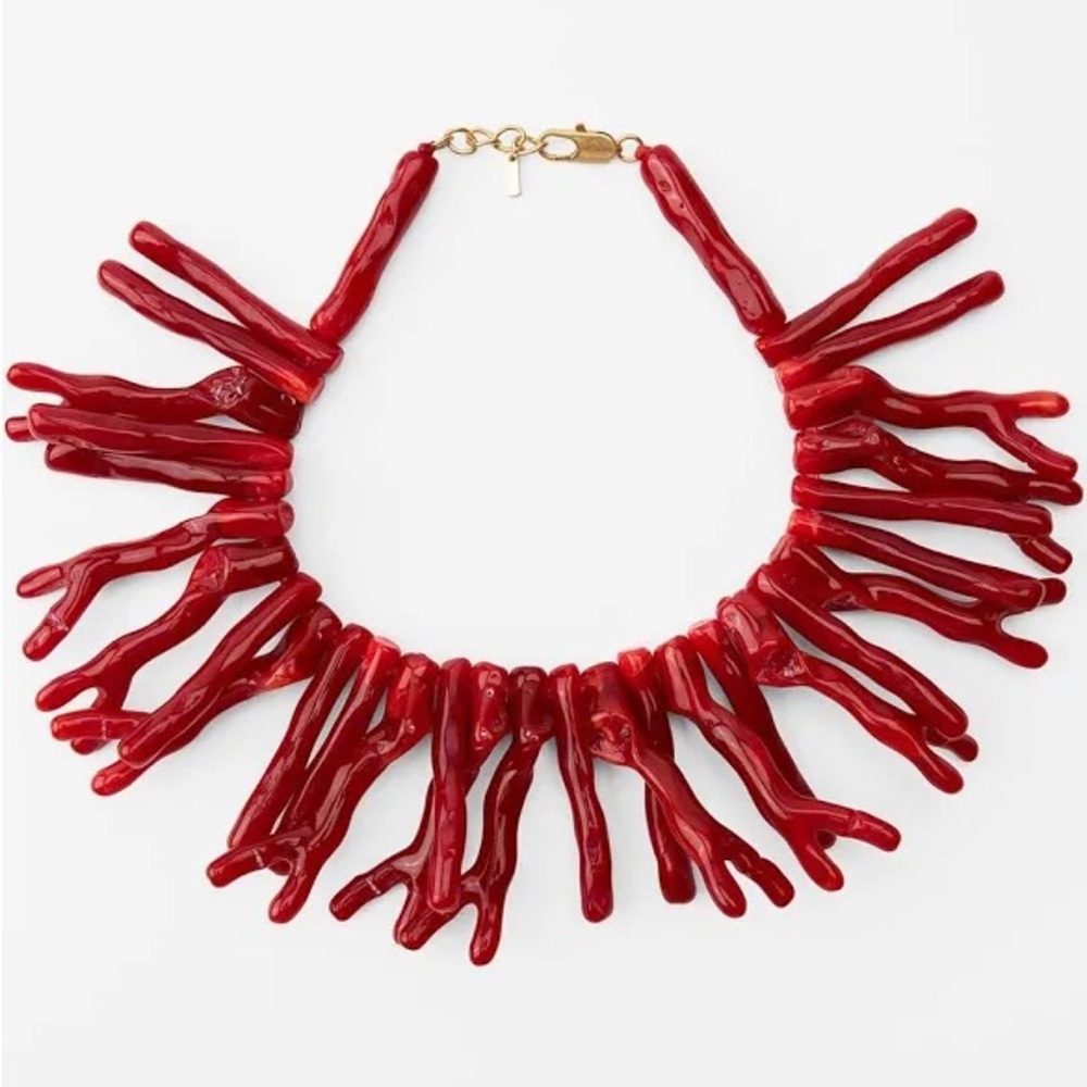 Zara Red Coral Effect Necklace